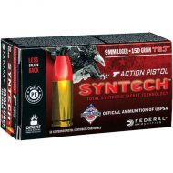 Federal 9mm Luger Ammunition 50 Rounds Syntech Total Jacket 150 Grains